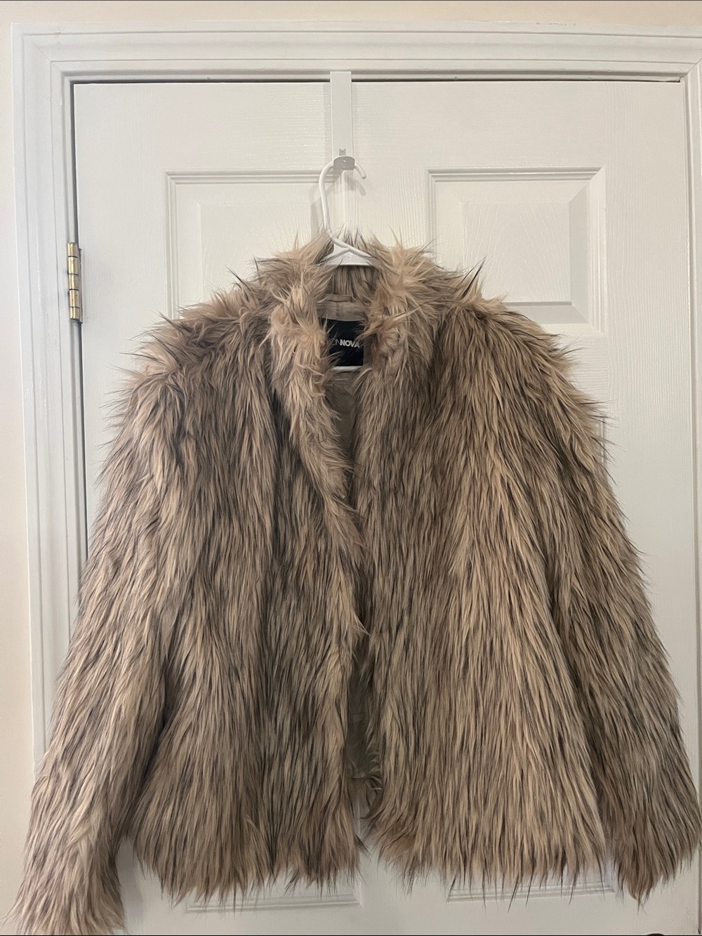 Fashion Nova Faux Fur Jacket in Taupe Brown